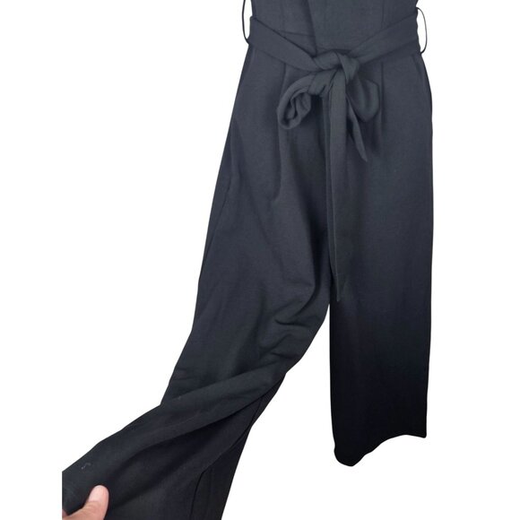 Anrabess Stylish Black One-Shoulder Jumpsuit Tie Size Small Party Cocktail Boho - Picture 9 of 11